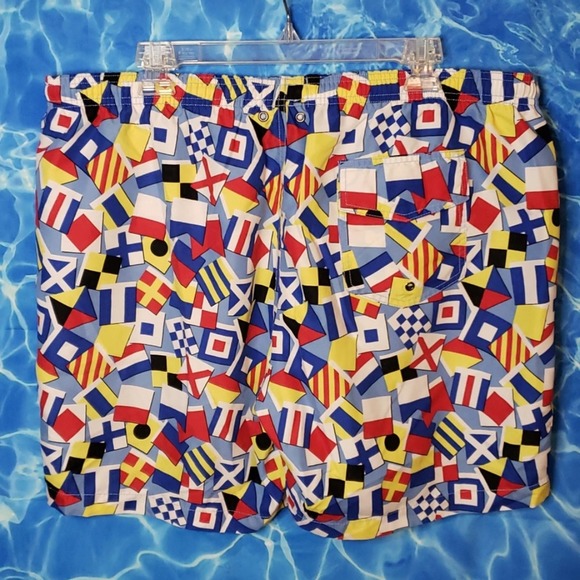 Charleston Threads Nautical Flags Swim Trunks XXL - Picture 5 of 7